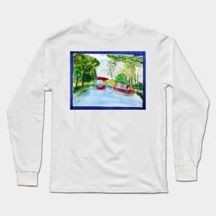 Canal Scene Painting Long Sleeve T-Shirt